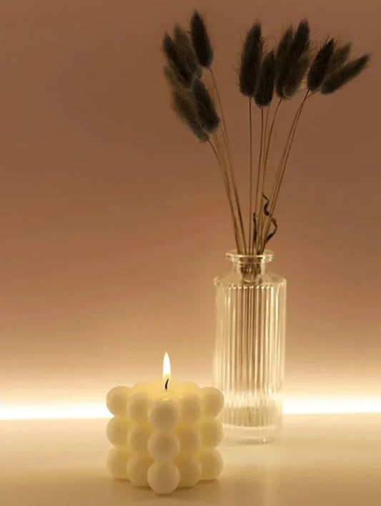 Handmade Scented Art Candle – Luxury Soy Wax Sphere & Cube Design