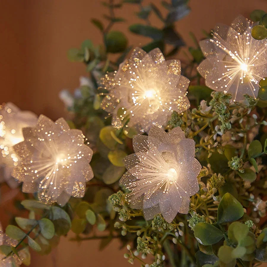 LED Flower Fairy Lights – Warm Bloom String Garland